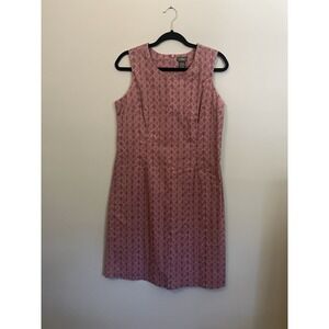 L.L Bean Sleeveless Dress Mauve Pink Geometric Casual Lightweight Women Size 10
